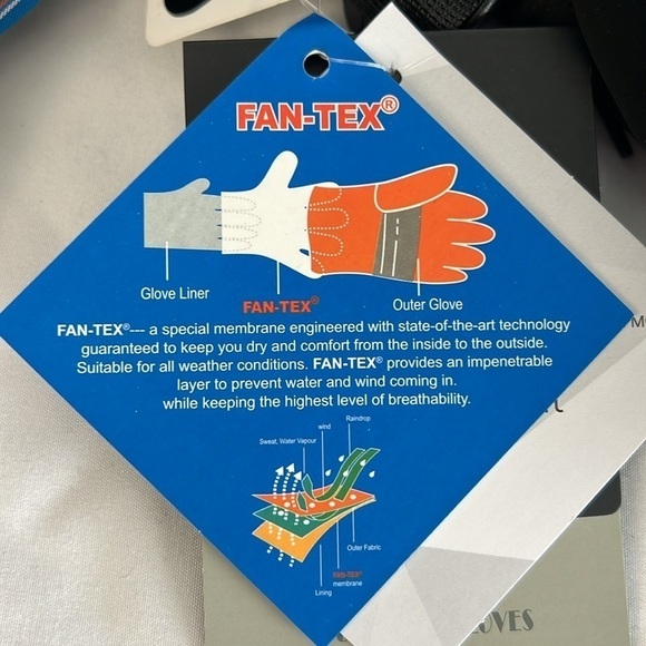 MCTi Men’s FAN-TEX waterproof windproof winter ski gloves zipper pocket XL - Picture 6 of 14